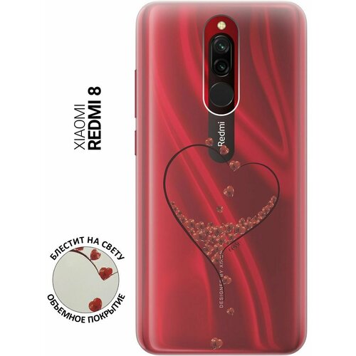 Ультратонкий силиконовый чехол-накладка Transparent для Xiaomi Redmi 8 с 3D принтом Little hearts ультратонкий силиконовый чехол накладка transparent для xiaomi redmi 8 с 3d принтом fox queen