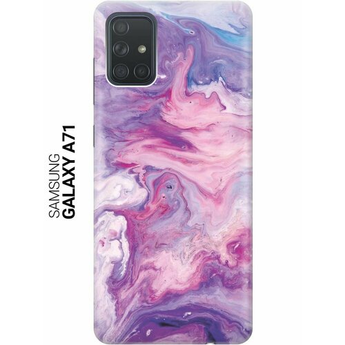 Ультратонкий силиконовый чехол-накладка ClearView для Samsung Galaxy A71 с принтом Purple Marble ультратонкий силиконовый чехол накладка clearview для xiaomi redmi 9 с принтом purple marble