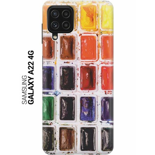 Силиконовый чехол на Samsung Galaxy A22 4G, Самсунг А22 4Г с принтом Палитра красок силиконовый чехол на samsung galaxy a22 4g самсунг а22 4г с принтом палитра красок