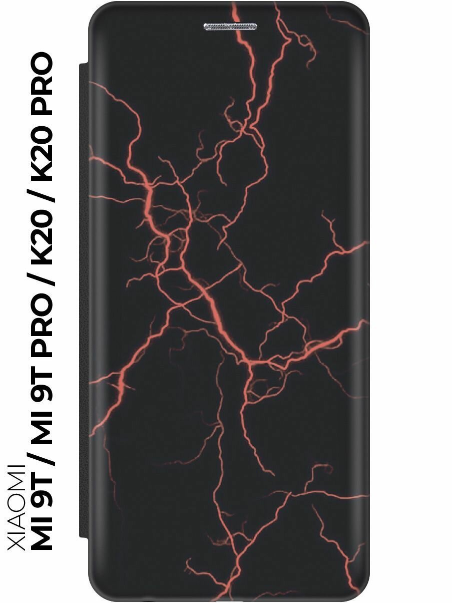 Чехол-книжка Алая молния на Xiaomi Mi 9T / Mi 9T Pro / K20 / K20 Pro / Сяоми Ми 9Т / Ми 9Т Про черный