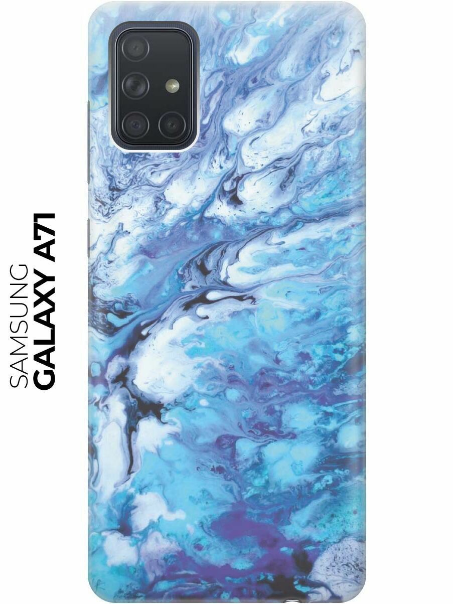 Чехол - накладка ArtColor для Samsung Galaxy A71 с принтом "Синий мрамор"