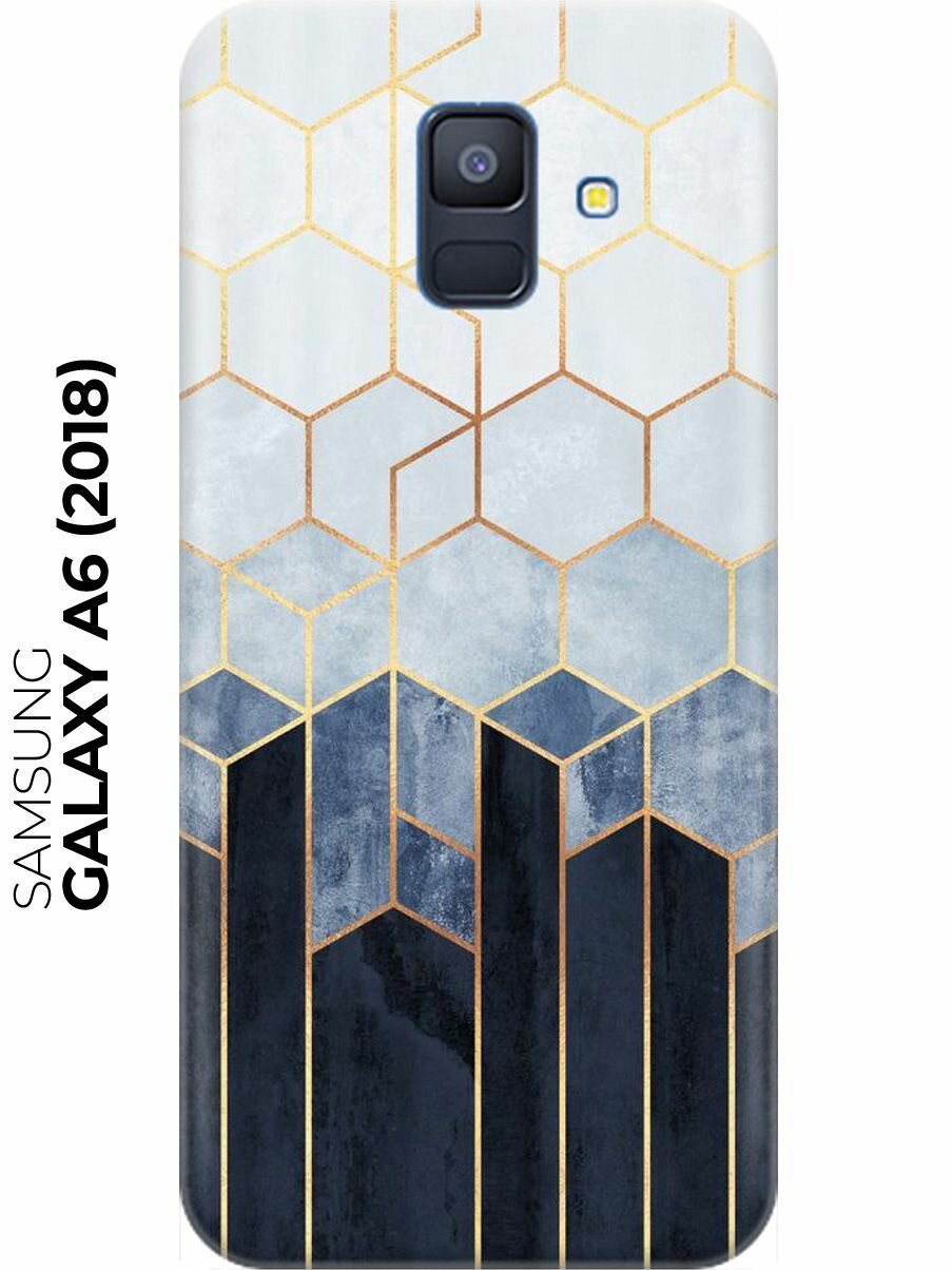 RE: PA Накладка Transparent для Samsung Galaxy A6 (2018) с принтом "Золотые соты на сером"