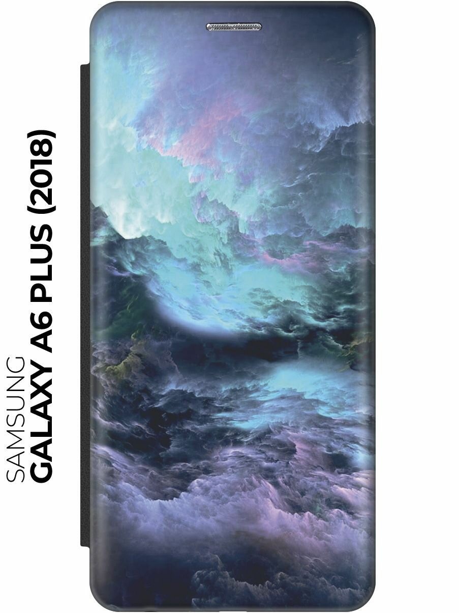 Чехол-книжка Грозовое небо на Samsung Galaxy A6+ (2018) / Самсунг А6 Плюс 2018 черный