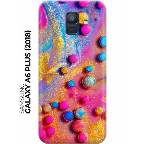 RE: PA Накладка Transparent для Samsung Galaxy A6 Plus (2018) с принтом Разноцветные капли красок re pa накладка transparent для samsung galaxy a6 plus 2018 с принтом разноцветные листья