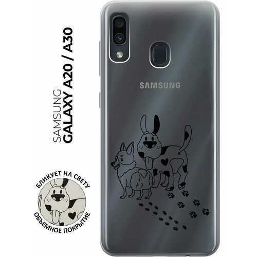 Чехол - накладка Transparent 3D для Samsung Galaxy A20 / A30 с принтом Funny doggies чехол накладка transparent для samsung galaxy a71 с 3d принтом funny doggies