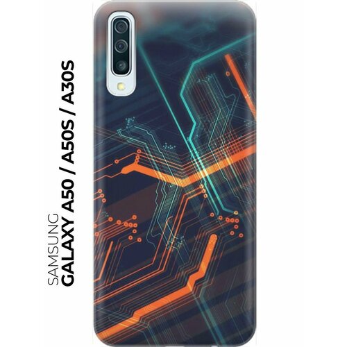 re pa накладка transparent для samsung galaxy a50 a50s a30s с принтом сине розовые краски RE: PA Накладка Transparent для Samsung Galaxy A50 / A50s / A30s с принтом Микросхема