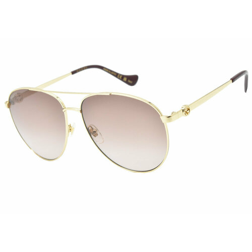 фото Солнцезащитные очки gucci, авиаторы, оправа: металл, градиентные, с защитой от уф, для женщин, золотой