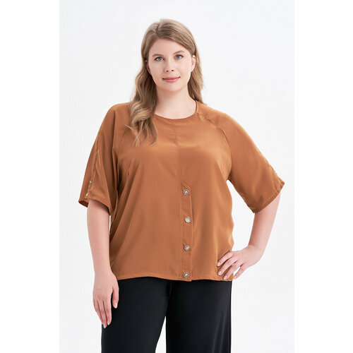Блуза Olsi, размер 68, коричневый блуза olsi размер 68 бежевый