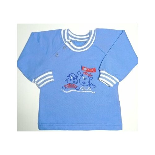 Толстовка ПАПА МАМА детская, манжеты, трикотажная, утепленная, размер 24/74-80, синий