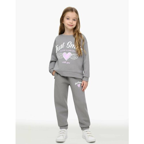 фото Брюки gloria jeans, размер 8-9л/134 (33), серый