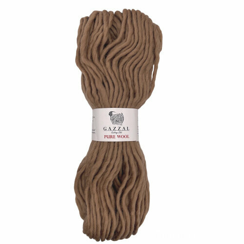 Пряжа Gazzal PURE WOOL 100 % Австралийская шерсть, 100гр/65м, (5241 Светло-Коричневый) 1 упаковка (5 мотков)