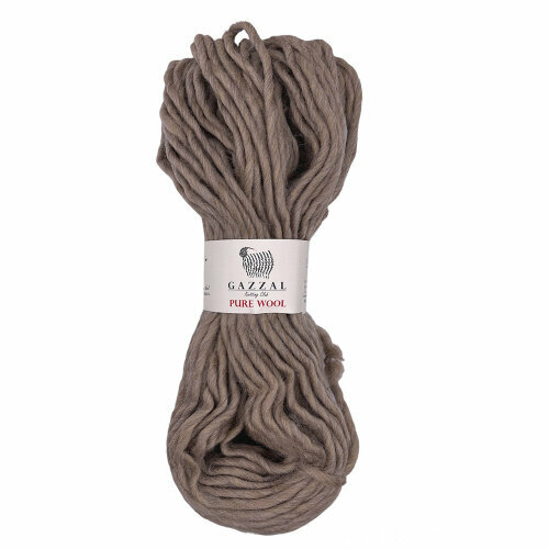 Пряжа Gazzal PURE WOOL 100 % Австралийская шерсть, 100гр/65м, (5244 Верблюжий) 1 упаковка (5 мотков)