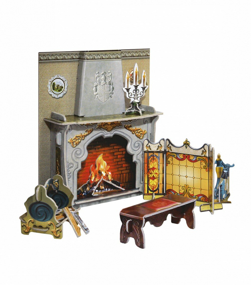 Сборная модель из картона "Коллекционный набор мебели" Камин №260