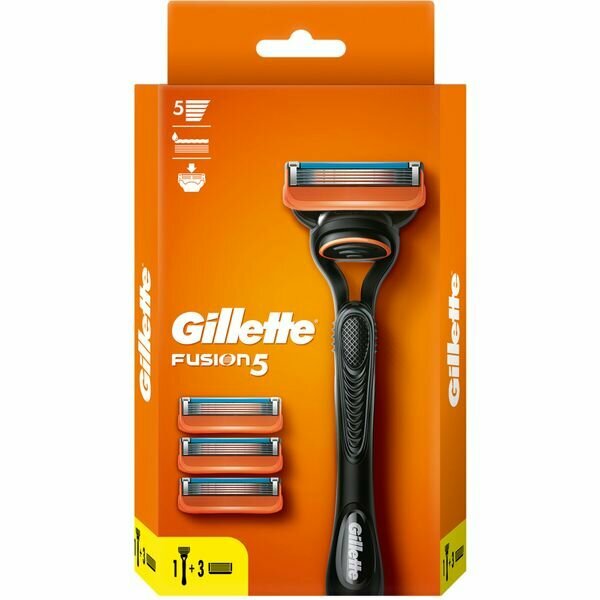 Набор Gillette/Жиллетт: Бритва со сменной кассетой Fusion+Кассеты сменные Fusion 3шт