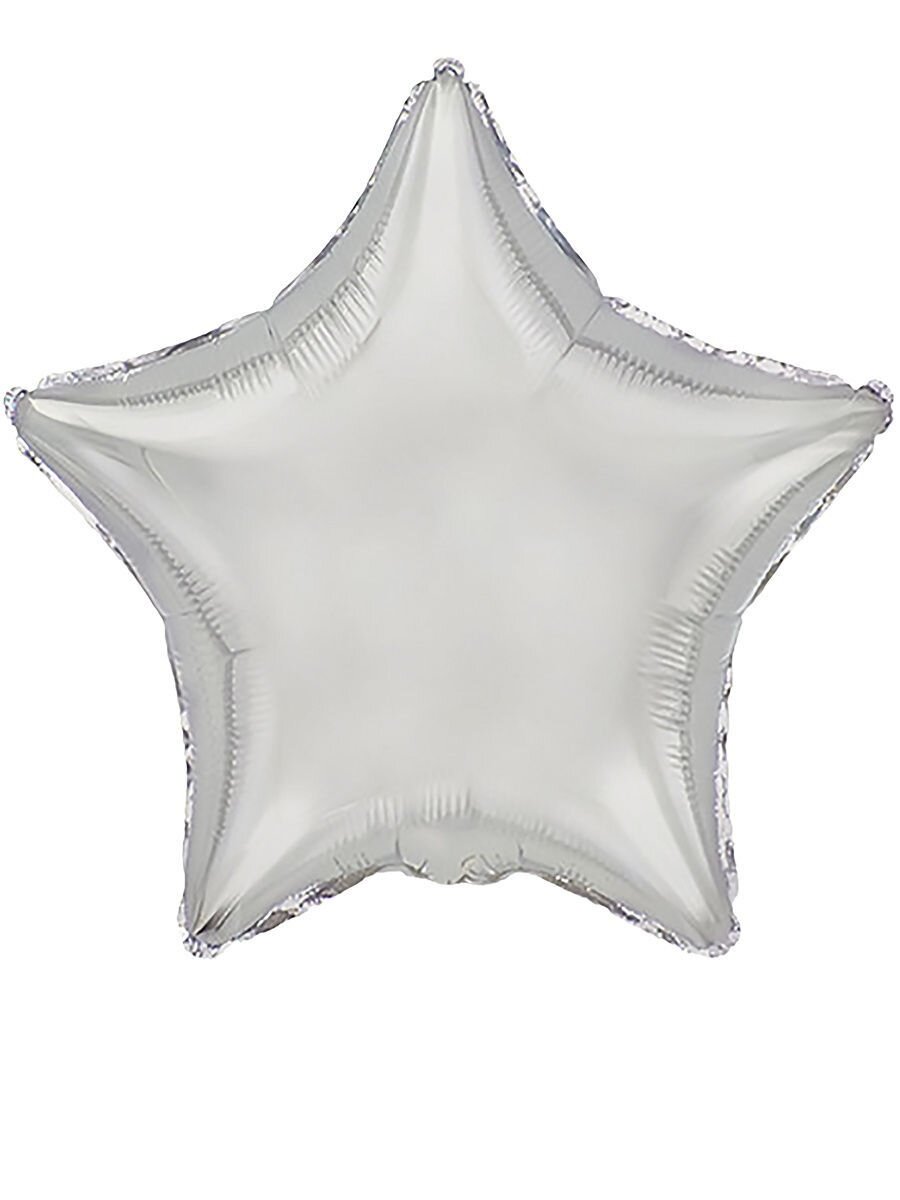 Мосшар Воздушный шар фольгированный звезда для праздника 45см, серебро