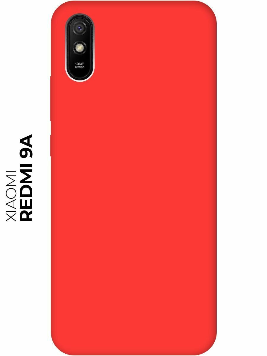 Матовый чехол на Xiaomi Redmi 9A / Сяоми Редми 9А Soft Touch красный