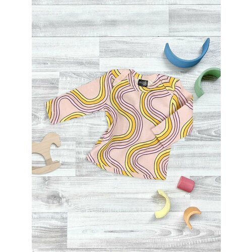 фото Футболка mjolk, размер 62, розовый, черный