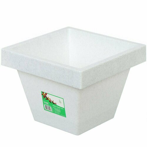Кашпо пластик 38 л 21х16 см белый гранит Darel Квадро 50710 432₽
