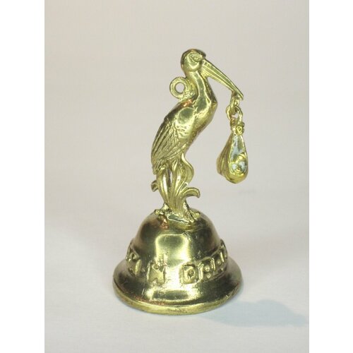 Аист с ребенком колокольчик латунный 890₽