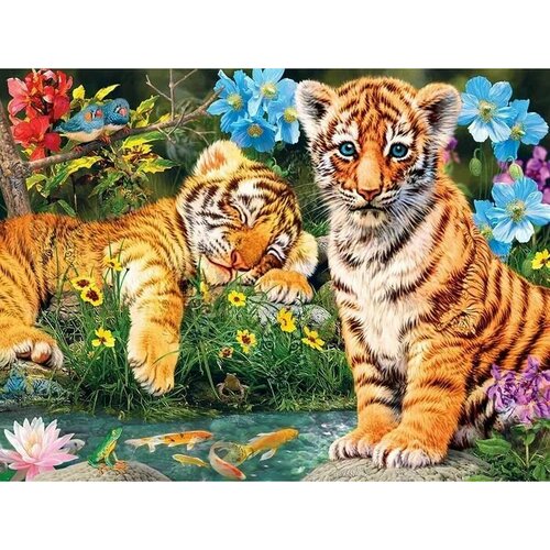 Алмазная мозаика 40x50 Тигрята
