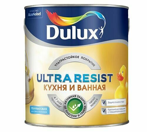 DULUX Краска в/д ULTRA RESIST кухня и ванная BC матовая 09 л