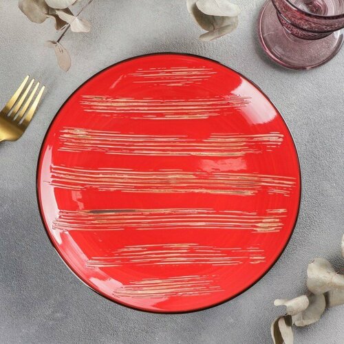 Тарелка обеденная Scratch Red 25,5 см. Wilmax