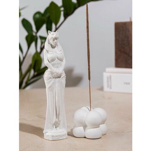 Статуэтка девушка кошка бастет и бабл для благовоний