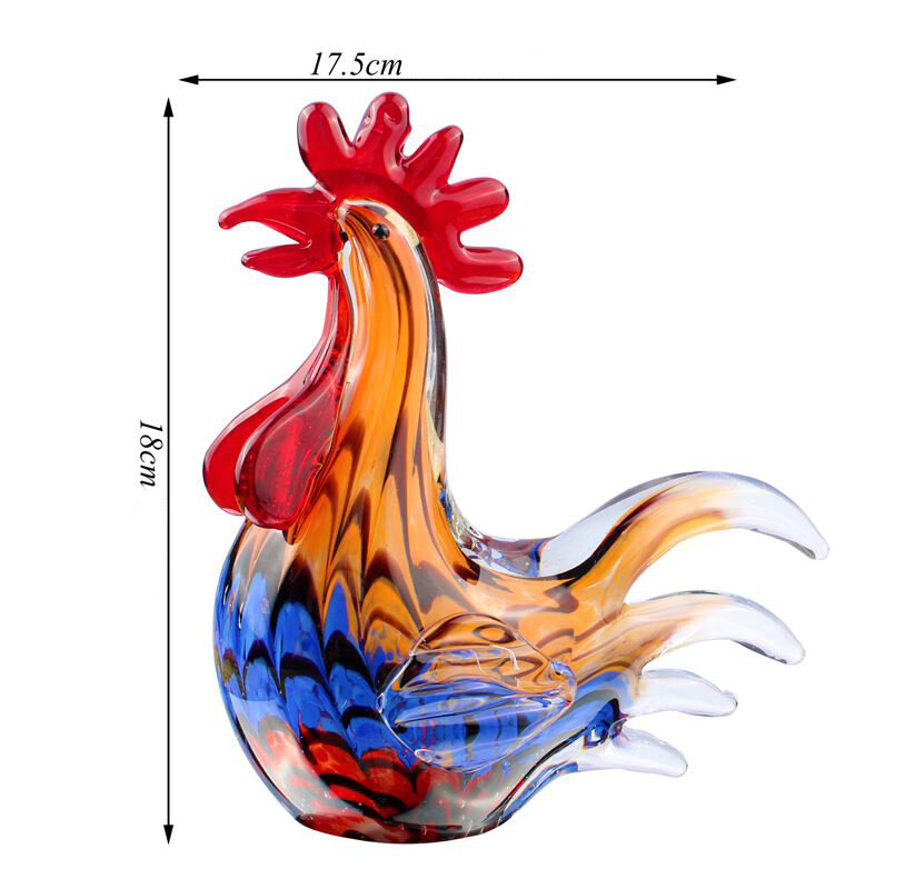 Стеклянная фигурка Петух в стиле Мурано. 18х6х17 см