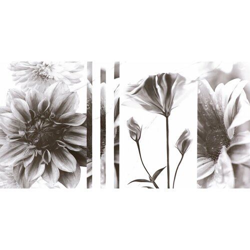 Керамическая плитка настенная Тянь-Шань Галатея под мрамор глянцевая Декор Цветы TP3601SWFY, 60 х 30 см, 1,44 м2