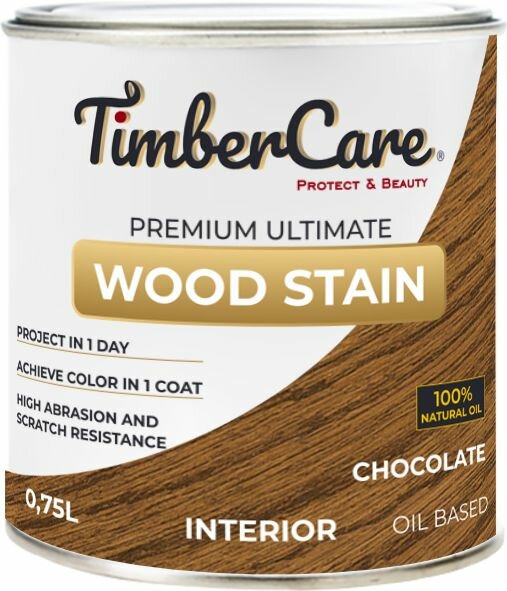 Тонирующее масло TimberCare Wood Stain (цвет: Шоколад/ Chocolate), банка 0,75л