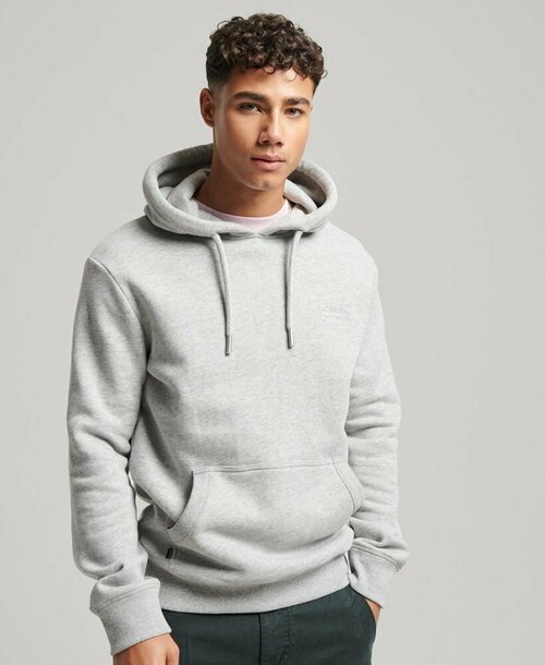 Худи Superdry ESSENTIAL LOGO HOODIE, размер S, серый