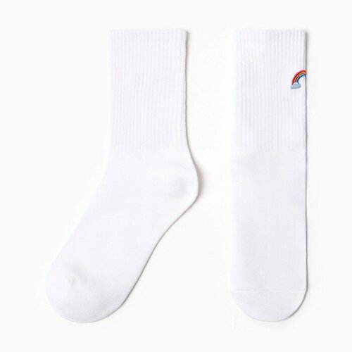 Носки HOBBY LINE, размер 36/43, красный, бежевый, белый носки размер 42 43 белый