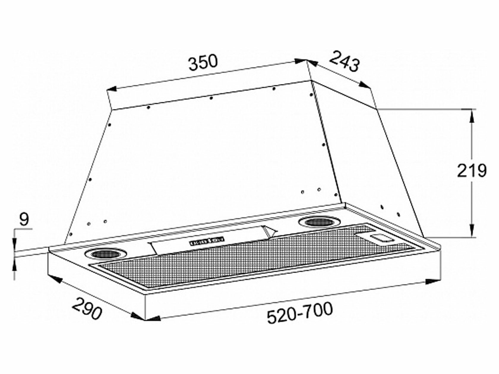 Встраиваемая вытяжка KORTING KHI 6755 X, официальная гарантия — фото 1