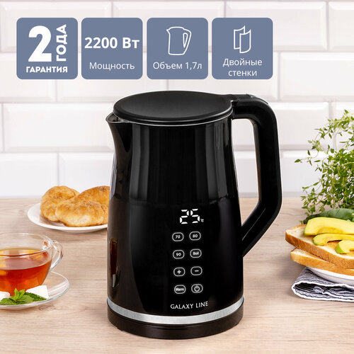 Чайник электрический 17Л 2200ВТ диск двойн стенка нерж стальпласт сенсор УПР 4 РЕЖ GALAXY LINE 517300₽