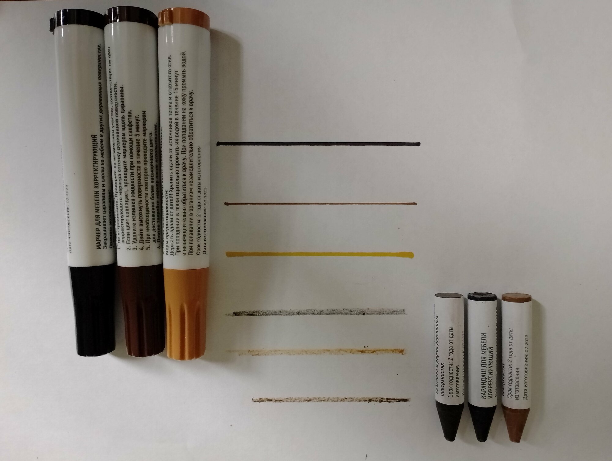 Набор маркеров и карандашей для реставрации поверхностей и мебели - фотография № 2