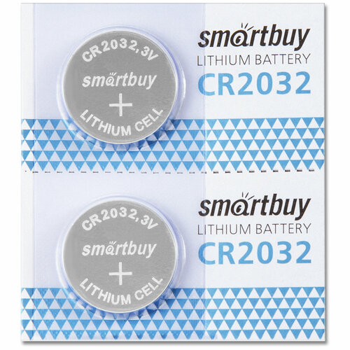 Батарейка CR2032 3V SmartBuy blister, упаковка 2 шт. батарейка cr2430 3v smartbuy blister упаковка 50 шт