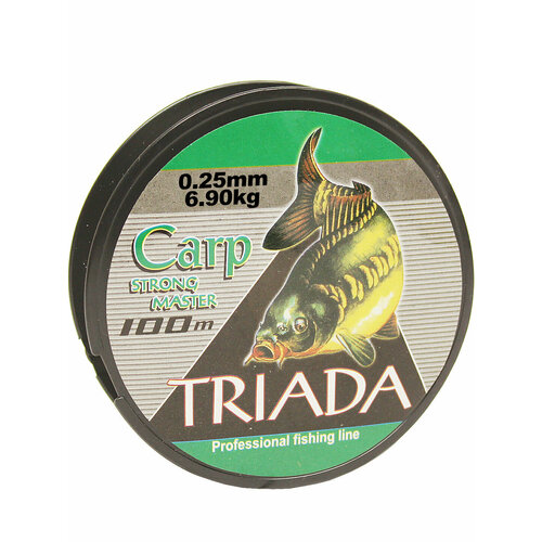 фото Леска triada carp strong master 100 м 0,25мм до 6,90 кг. цена за 2 шт. elite life