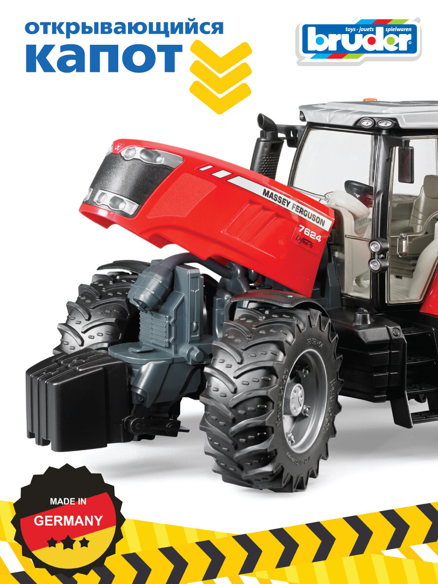 BRUDER Трактор Massey Ferguson 7600 (разноцветный) - фото №8