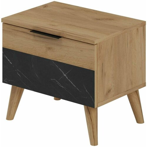 Тумба прикроватная Ольга-4 от Фант-Мебель в спальню, гостиную, детскую, 1 ящ, 50х35х43 см, Дуб золотистый/Креатель