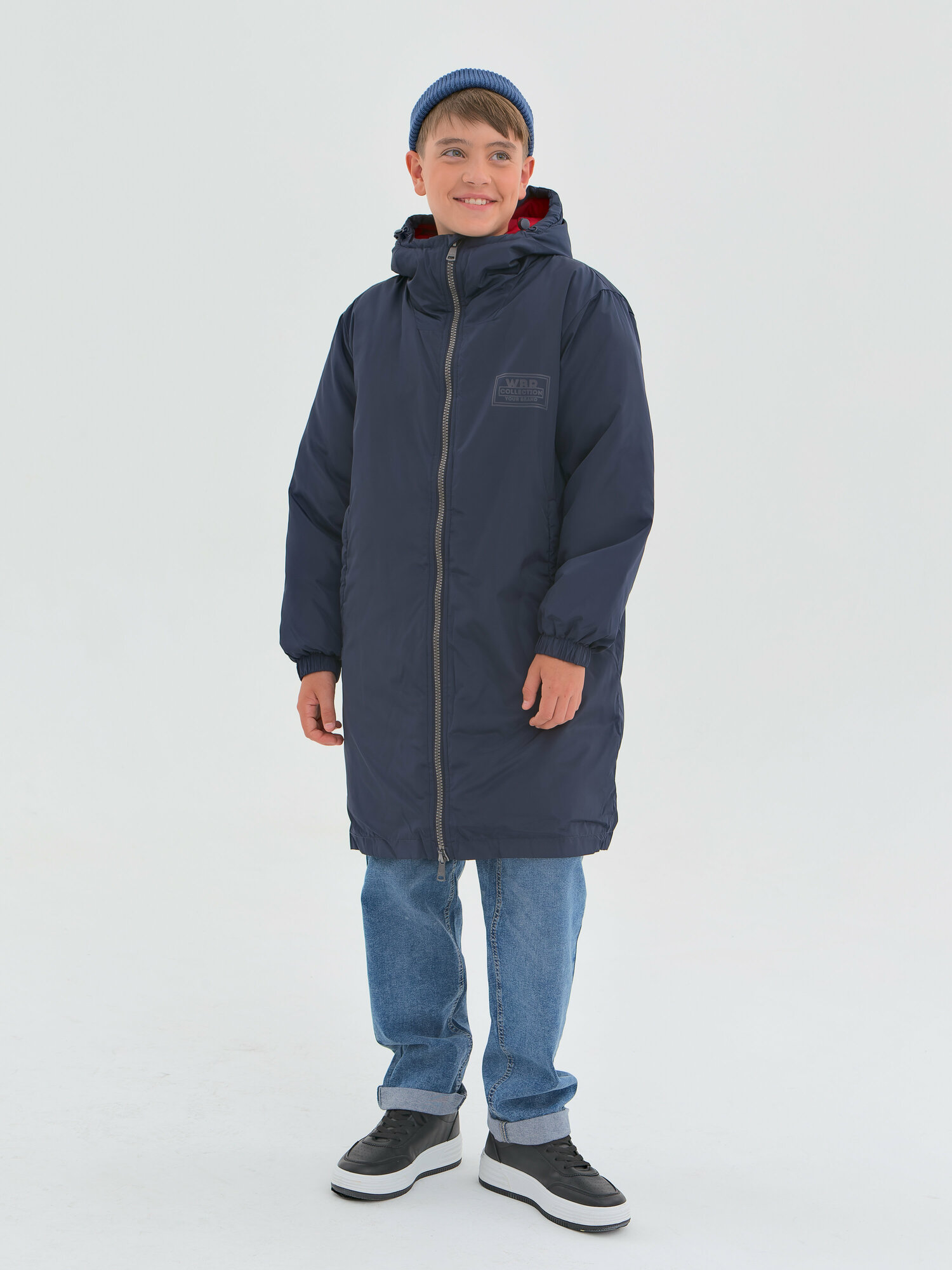 Пальто детское утепленное подростковое пуховик детский пальто пуховое для мальчиков и для девочек WBR 68-006 синий 164