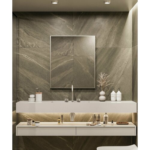 Зеркало настенное в алюминиевой раме ALUMIRROR, 70х60 см. Цвет: Серебро