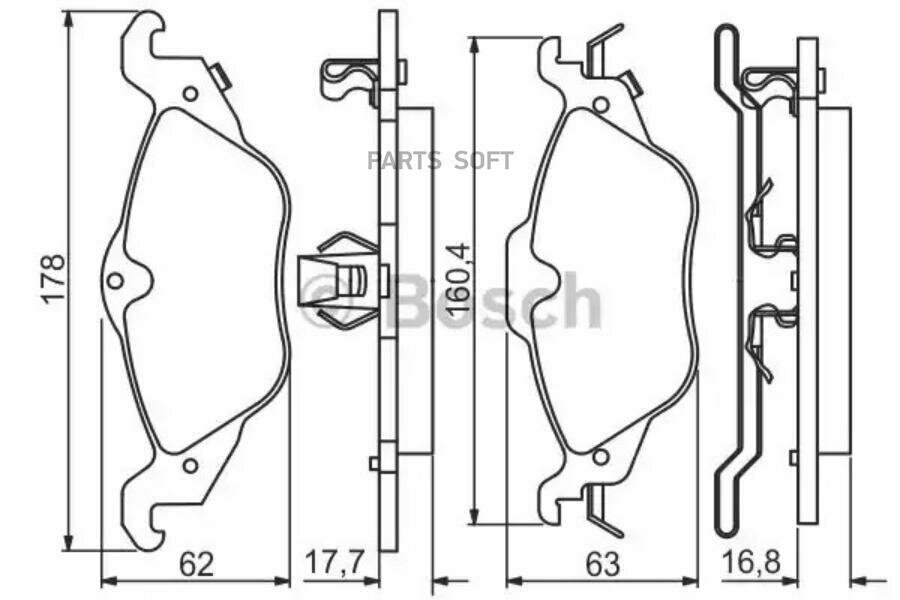 Тормозные колодки Bosch - фото №3