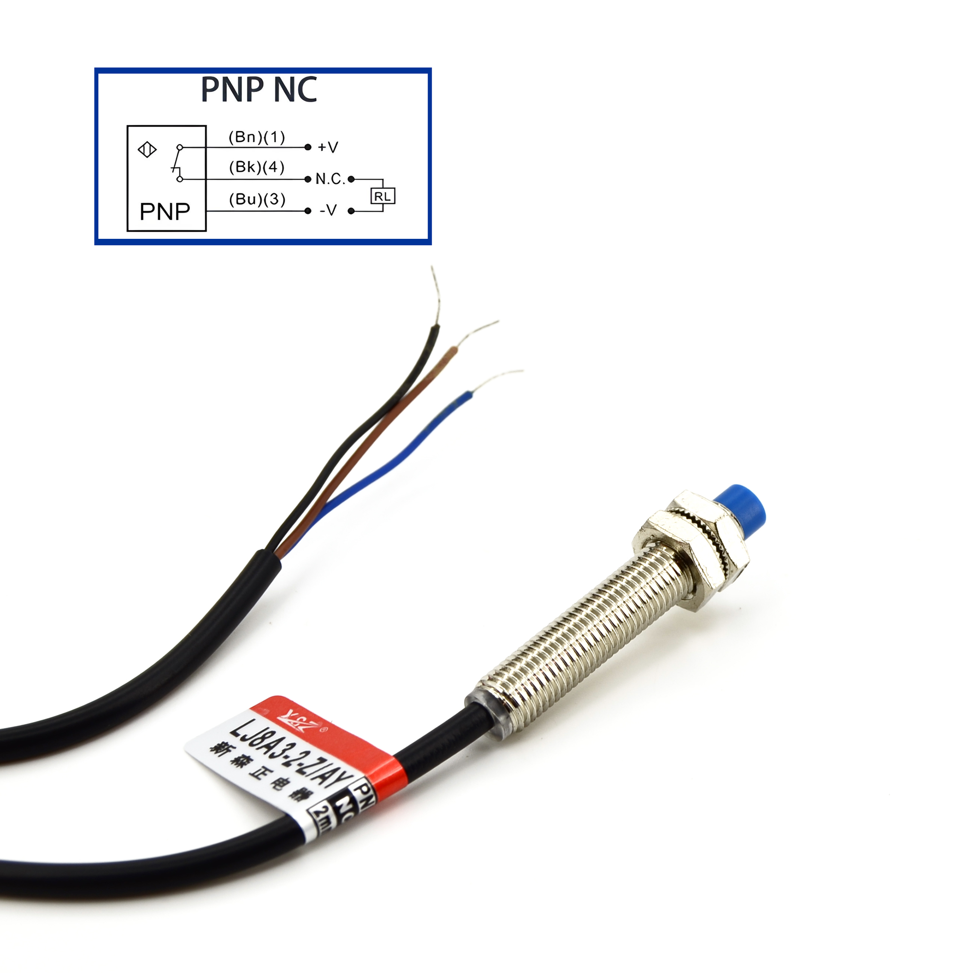 Датчик индуктивный M8 дистанция 2мм PNP NC (LJ8A3-2-Z/AY)