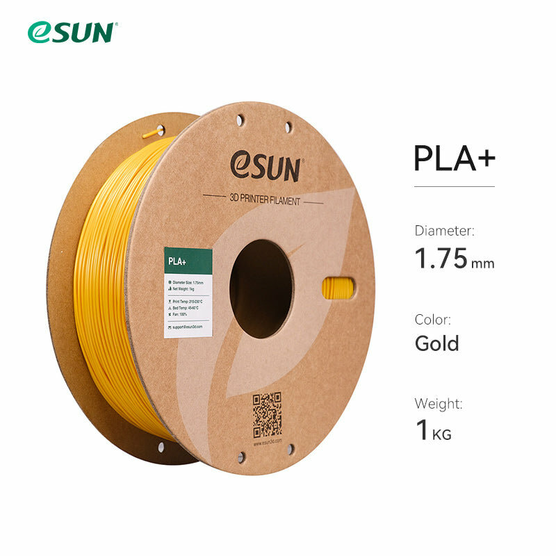 Филамент ESUN PLA+ для 3D принтера 1.75мм, золотой 1 кг.