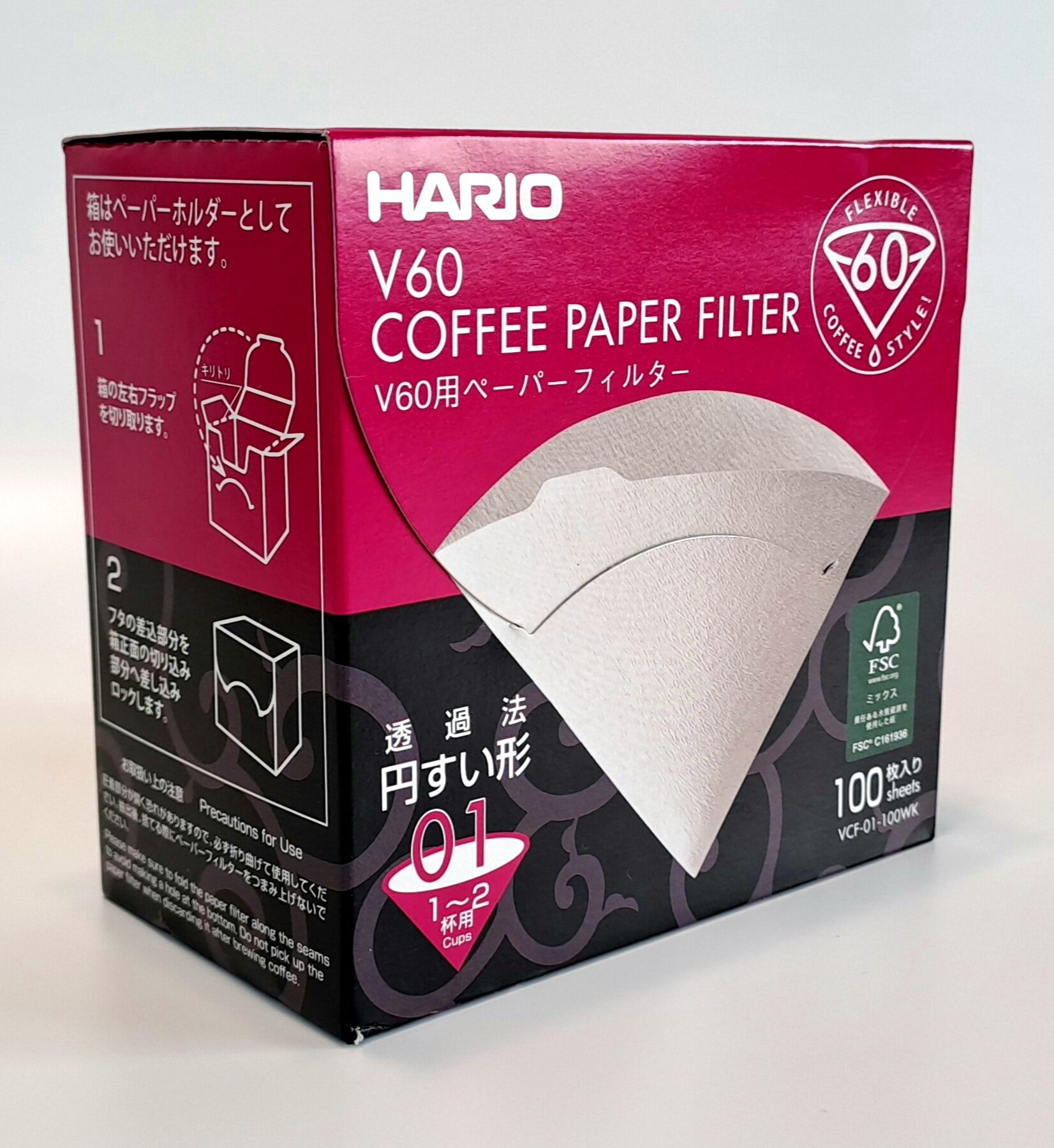 Hario Фильтры капельные бумажные Hario VCF-01-100W 100 шт, белые - фотография № 5