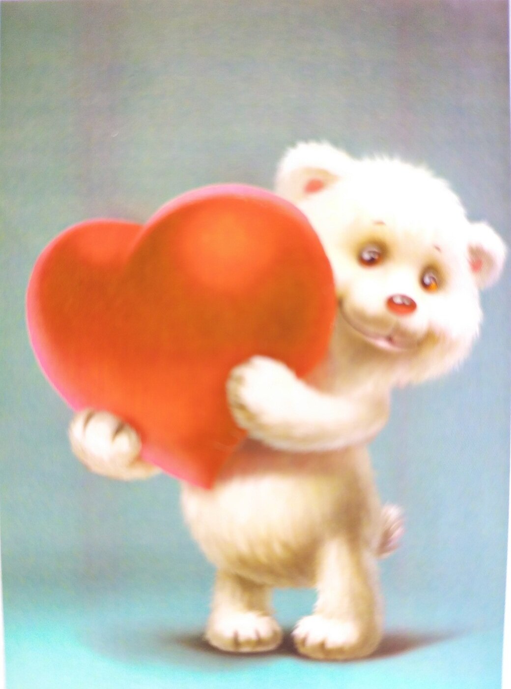 Алмазная мозаика 20 30 (Мишка с сердечком)