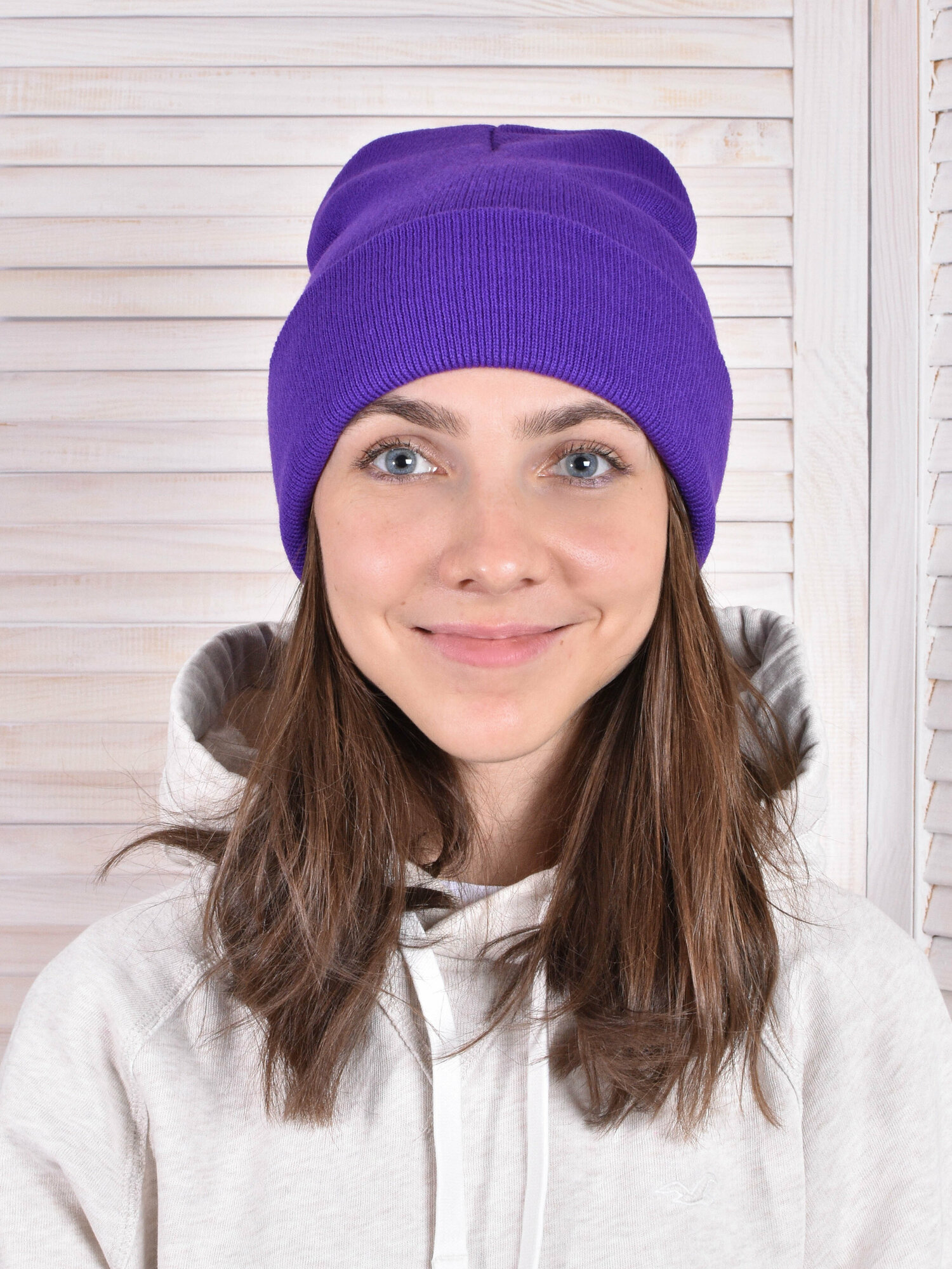 Шапка бини TOPROCK Caps, размер 56-59, фиолетовый