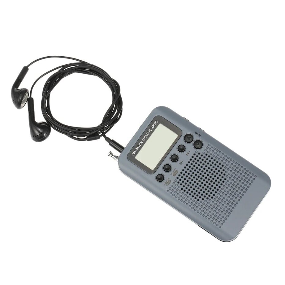Карманный Цифровой DSP Радиоприемник HanRongDa HRD-104 Grey/ Питание от Батареек / Расширенный УКВ Диапазон 64-108 MHz