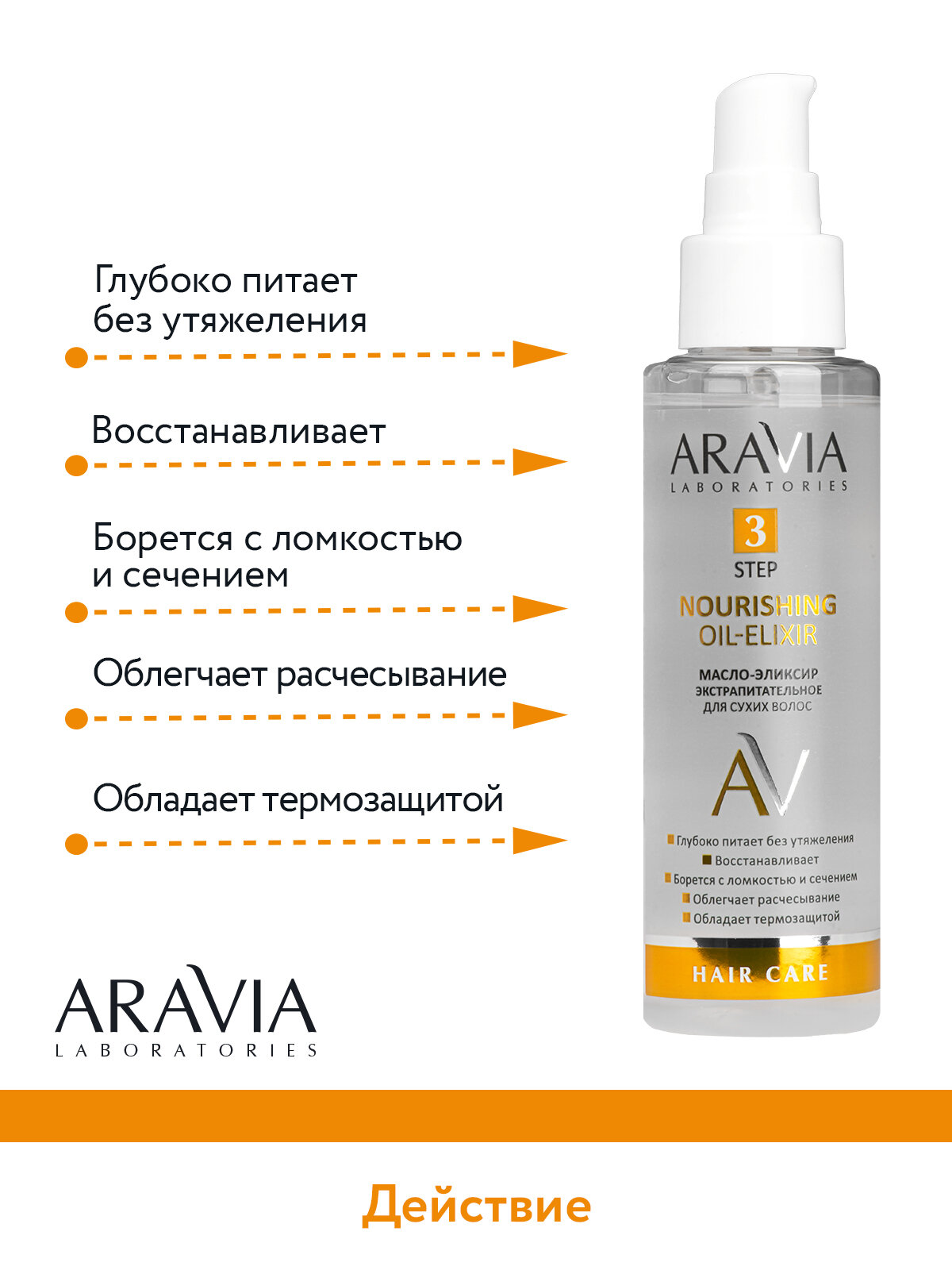 ARAVIA Масло-эликсир экстрапитательное для сухих волос Nourishing Oil-Elixir, 110 мл