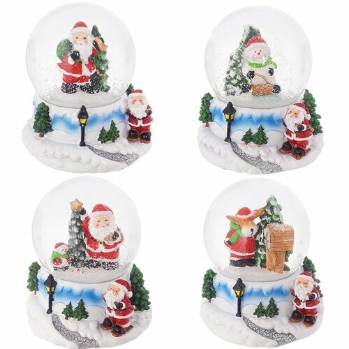 Фигурка Remeco Дед Мороз/Снеговик декоративная в стеклянном шаре 7 х 8 х 9 см 4 варианта